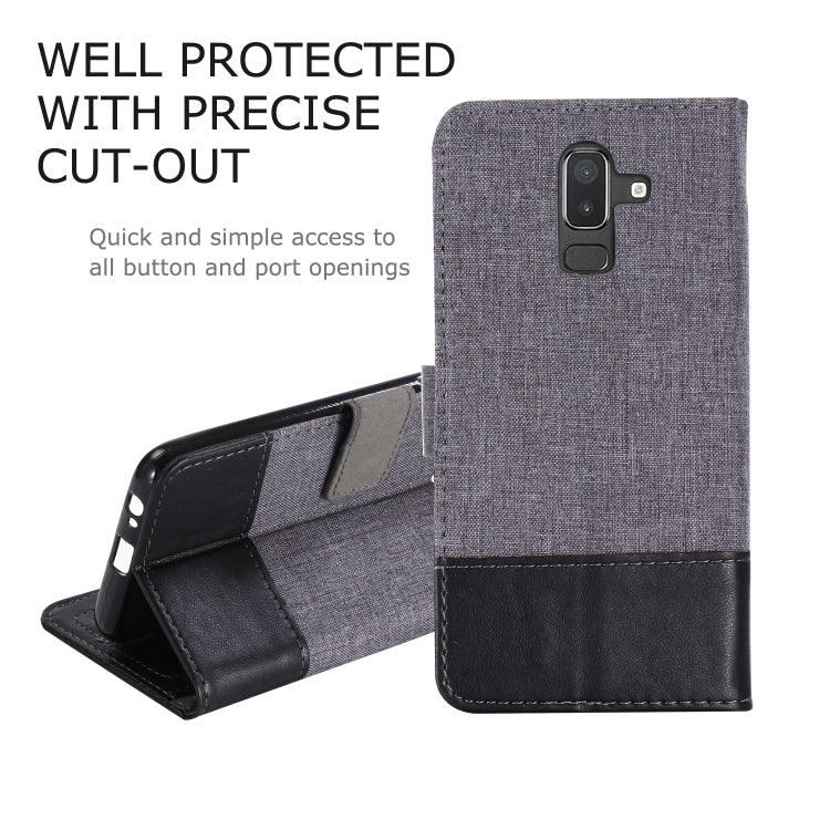 For Galaxy J8 (2018) MUXMA MX102 Horizontal Flip Canvas Leather Case with Stand & Card Slot & Wallet Function