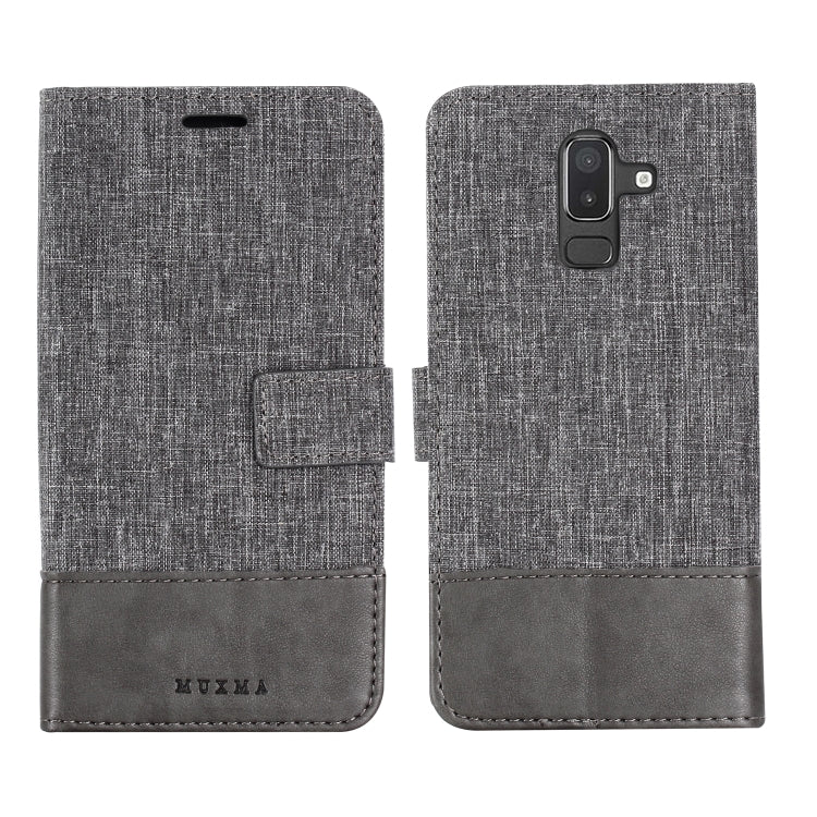 For Galaxy J8 (2018) MUXMA MX102 Horizontal Flip Canvas Leather Case with Stand & Card Slot & Wallet Function