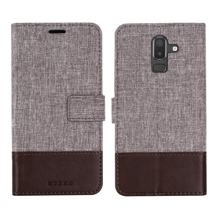 For Galaxy J8 (2018) MUXMA MX102 Horizontal Flip Canvas Leather Case with Stand & Card Slot & Wallet Function