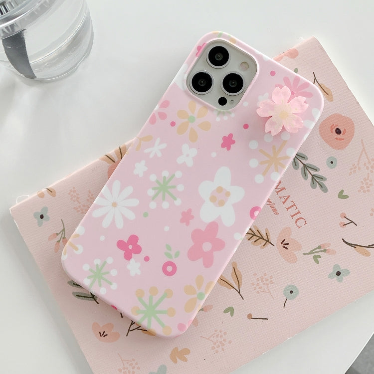 For iPhone 11 Pro Rotating Flower Floral Pattern Soft TPU Protective Case