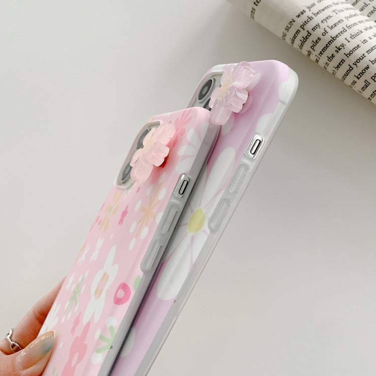 For iPhone 11 Rotating Flower Floral Pattern Soft TPU Protective Case