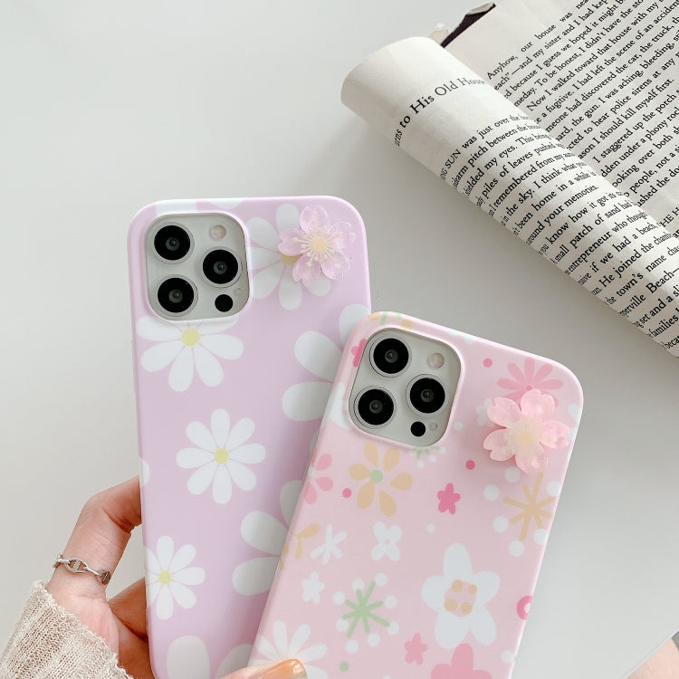 For iPhone 11 Rotating Flower Floral Pattern Soft TPU Protective Case