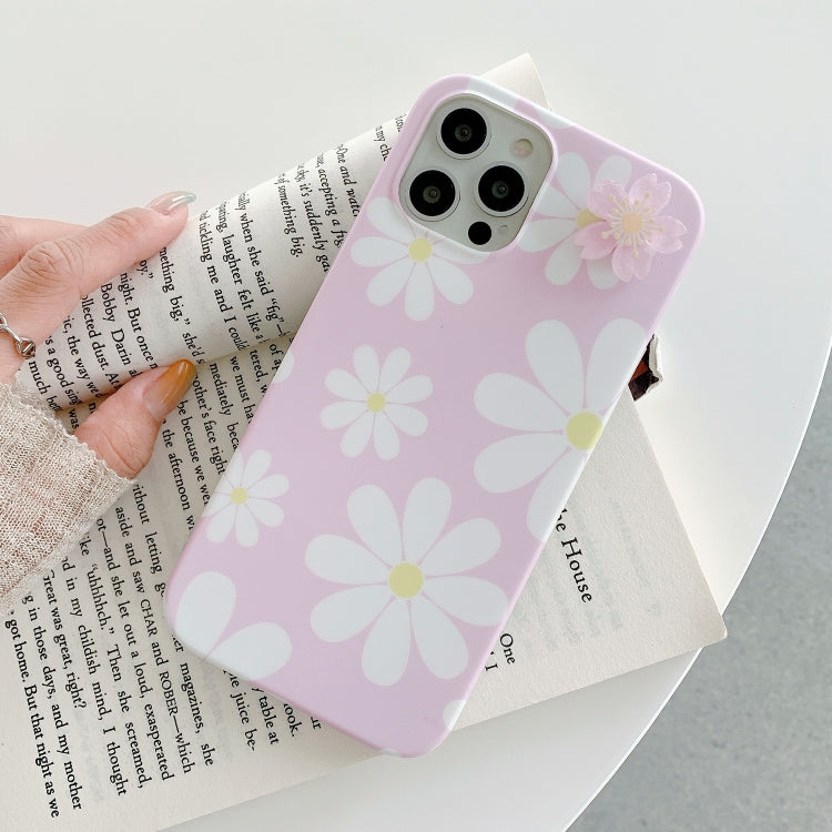 For iPhone 11 Pro Max Rotating Flower Floral Pattern Soft TPU Protective Case