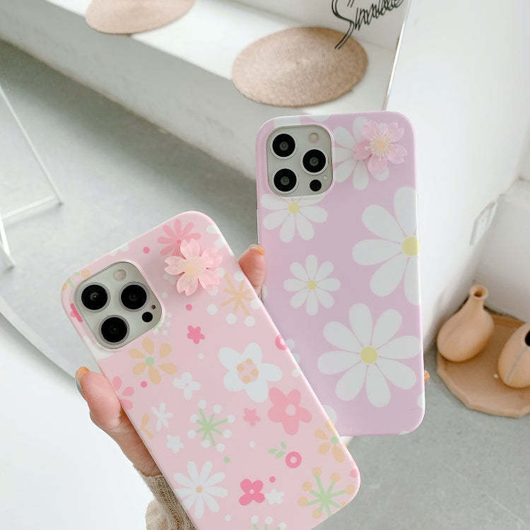 For iPhone 12 mini Rotating Flower Floral Pattern Soft TPU Protective Case