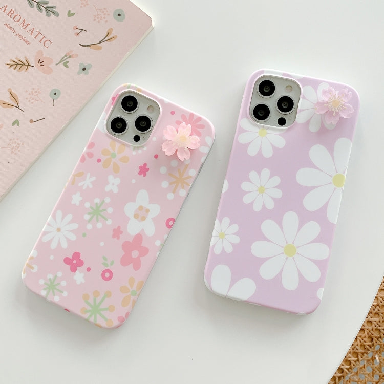 For iPhone 12 Pro Max Rotating Flower Floral Pattern Soft TPU Protective Case