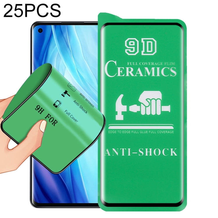 For OPPO Reno4 Pro 25 PCS 9D Full Screen Full Glue Ceramic Film