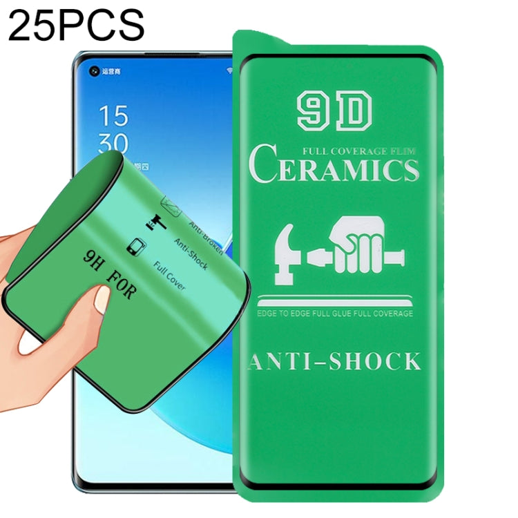 For OPPO Reno6 Pro 5G / Reno7 Pro 5G 25 PCS 9D Full Screen Full Glue Ceramic Film