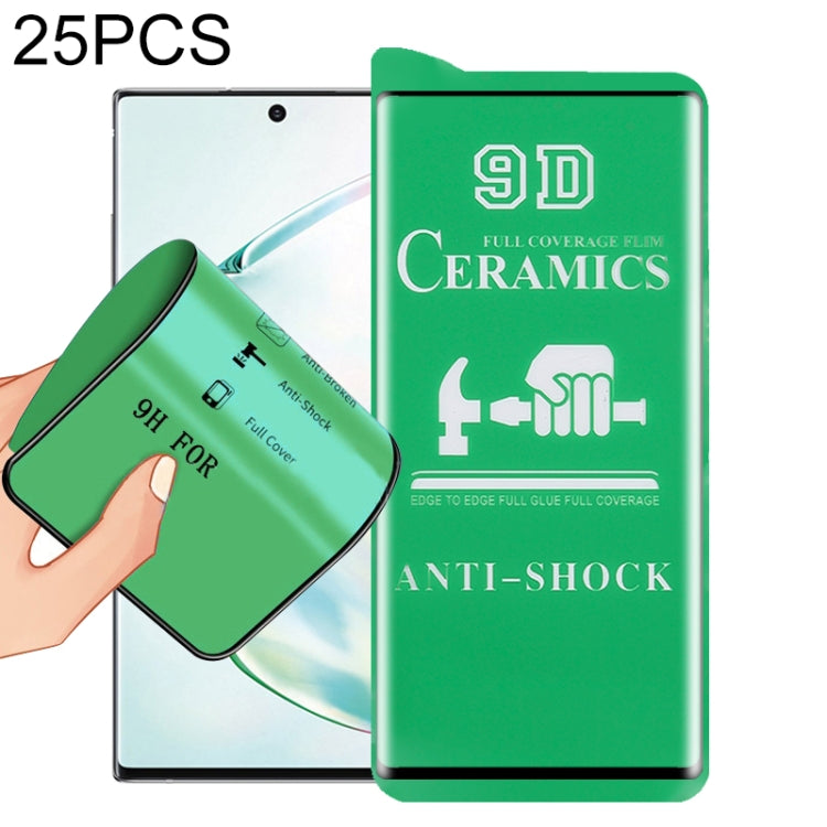 For Samsung Galaxy Note10+ 25 PCS 9D Full Screen Full Glue Ceramic Film