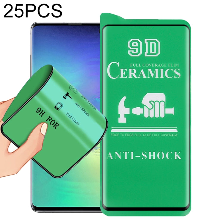 For Samsung Galaxy S10+ 25 PCS 9D Full Screen Full Glue Ceramic Film