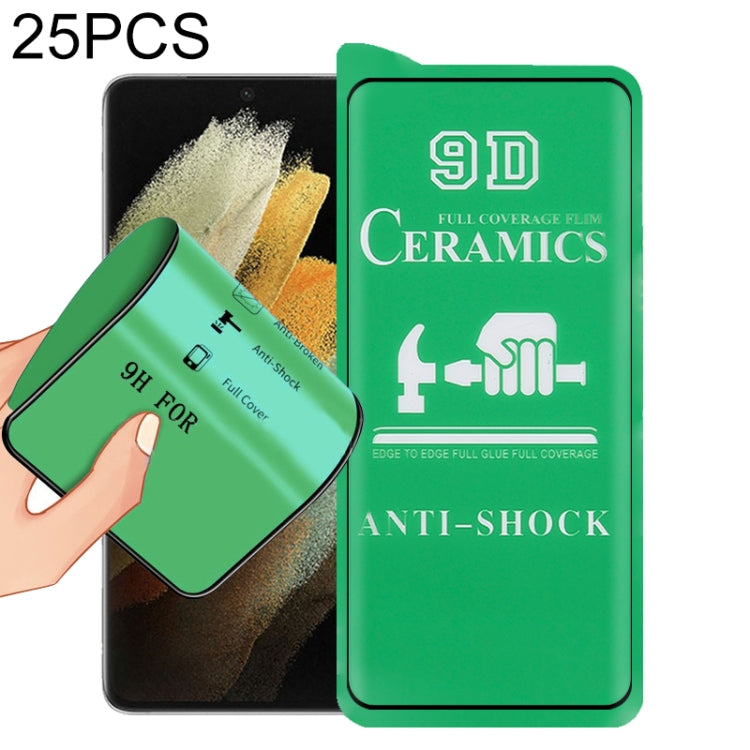 For Samsung Galaxy S21 Ultra 5G 25pcs 9D Full Screen Full Glue Ceramic Film