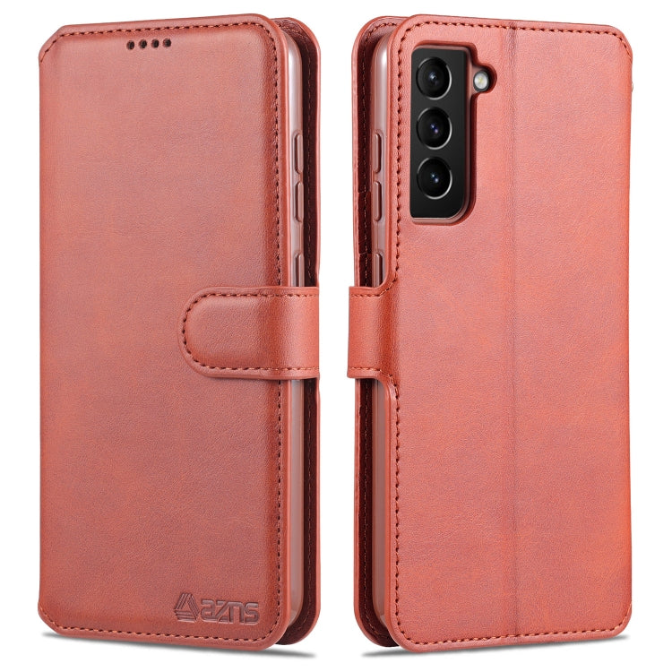 For Samsung Galaxy S21 FE 5G AZNS Calf Texture Horizontal Flip Leather Case with Holder & Card Slots & Wallet & Photo Frame