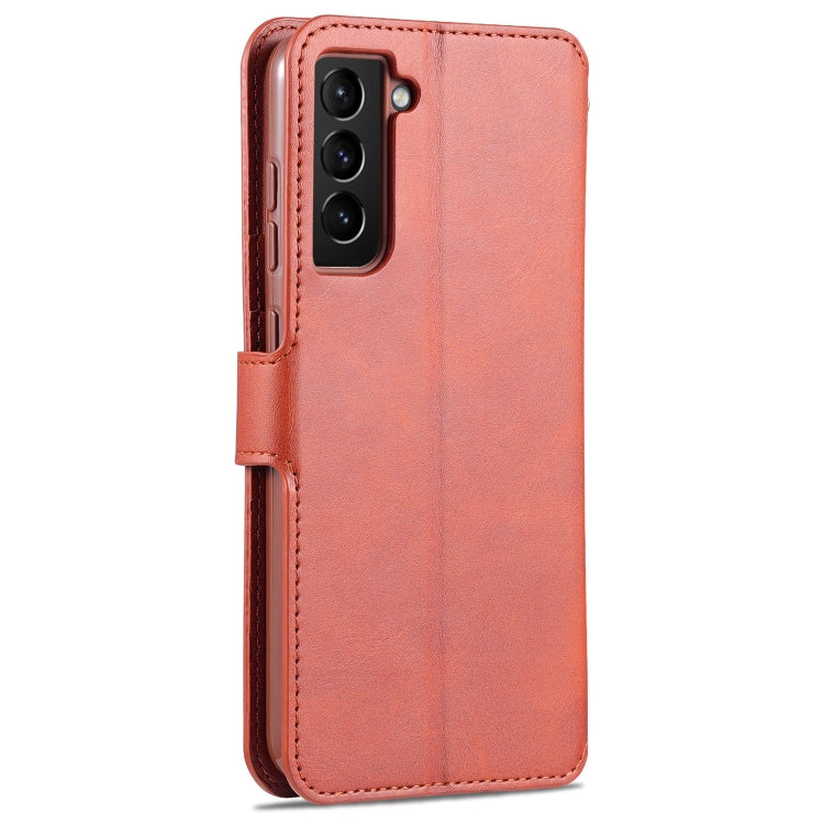 For Samsung Galaxy S21 FE 5G AZNS Calf Texture Horizontal Flip Leather Case with Holder & Card Slots & Wallet & Photo Frame