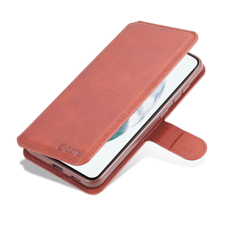 For Samsung Galaxy S21 FE 5G AZNS Calf Texture Horizontal Flip Leather Case with Holder & Card Slots & Wallet & Photo Frame