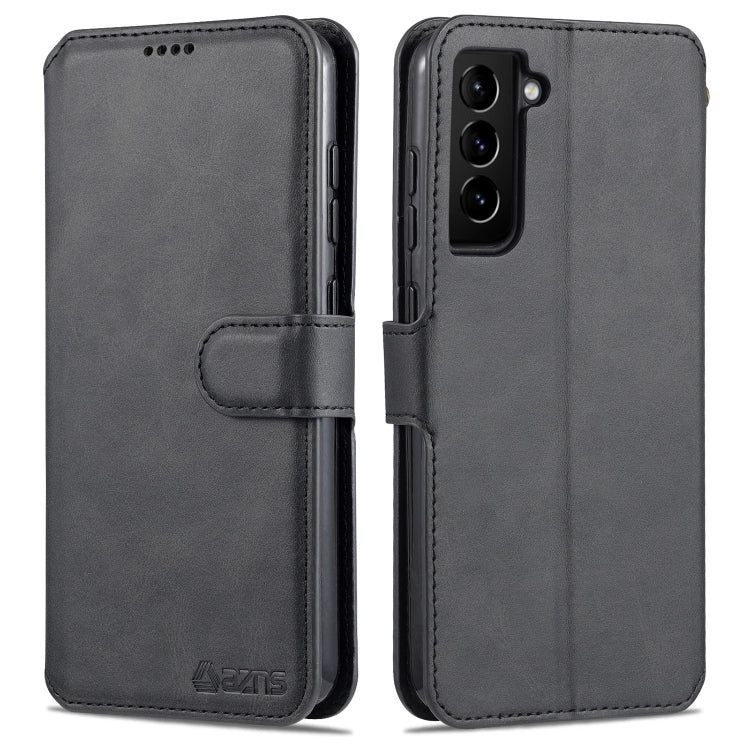 For Samsung Galaxy S21 FE 5G AZNS Calf Texture Horizontal Flip Leather Case with Holder & Card Slots & Wallet & Photo Frame