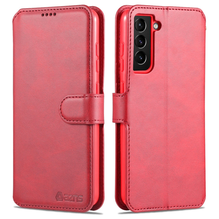 For Samsung Galaxy S21 FE 5G AZNS Calf Texture Horizontal Flip Leather Case with Holder & Card Slots & Wallet & Photo Frame