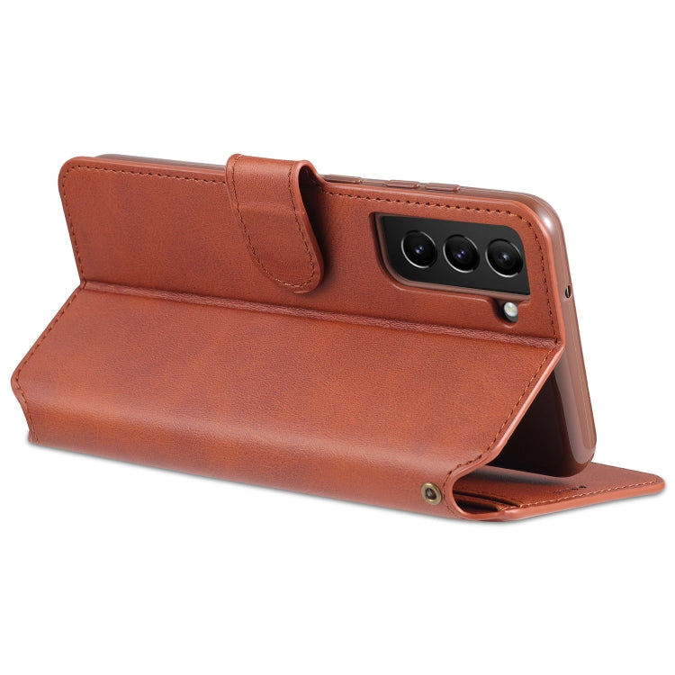 For Samsung Galaxy S21 FE 5G AZNS Calf Texture Horizontal Flip Leather Case with Holder & Card Slots & Wallet & Photo Frame
