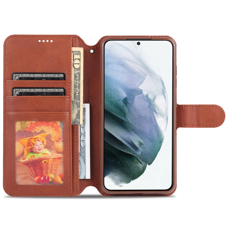 For Samsung Galaxy S21 FE 5G AZNS Calf Texture Horizontal Flip Leather Case with Holder & Card Slots & Wallet & Photo Frame