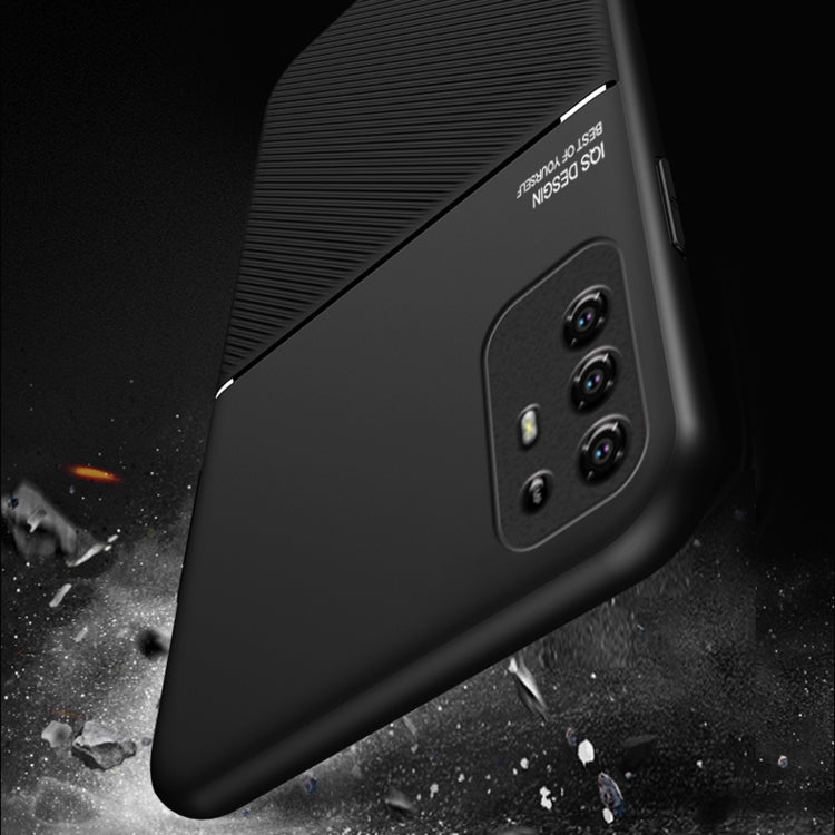 For OPPO A95 5G Classic Tilt Strip Grain Magnetic Shockproof PC + TPU Case