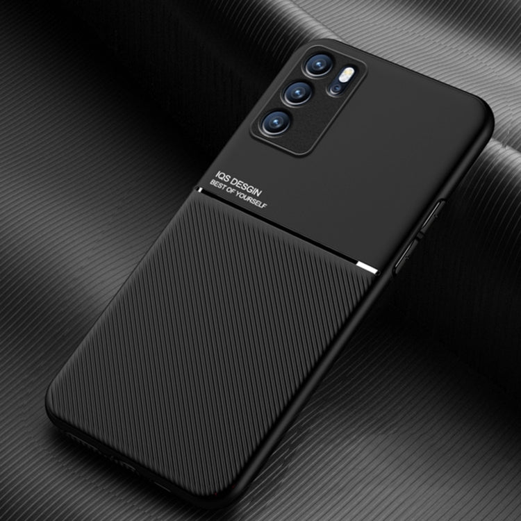 For OPPO Reno6 Pro 5G Classic Tilt Strip Grain Magnetic Shockproof PC + TPU Case