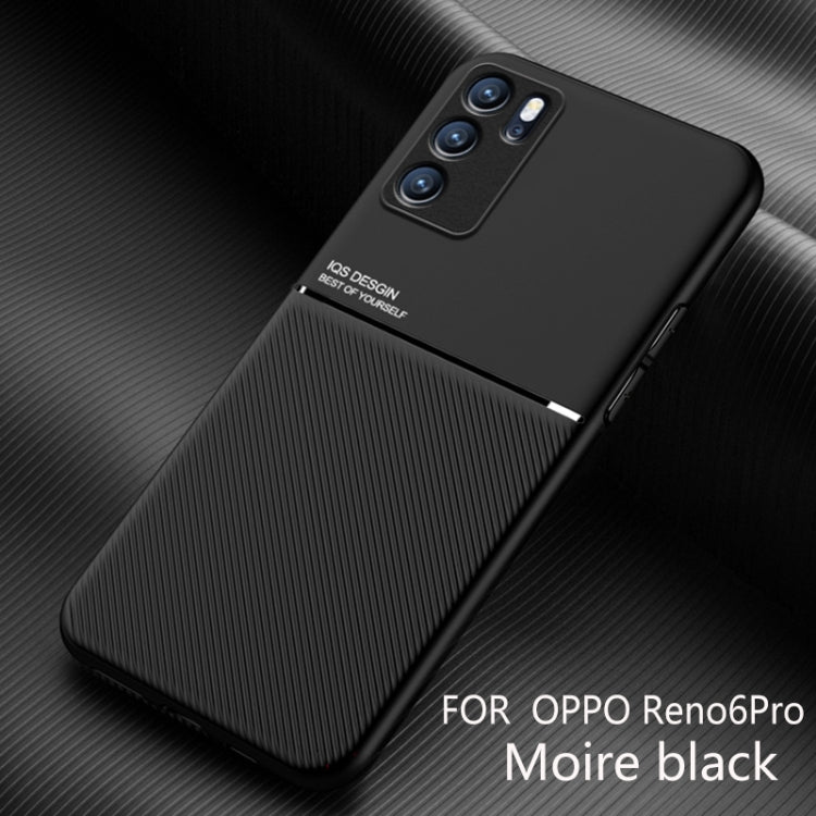 For OPPO Reno6 Pro 5G Classic Tilt Strip Grain Magnetic Shockproof PC + TPU Case