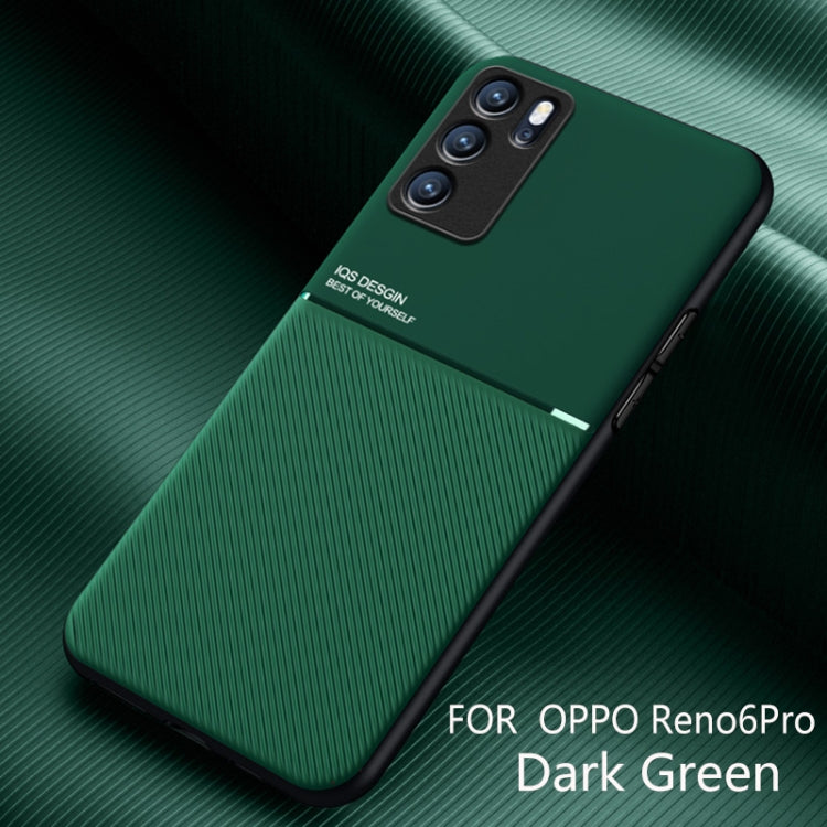 For OPPO Reno6 Pro 5G Classic Tilt Strip Grain Magnetic Shockproof PC + TPU Case
