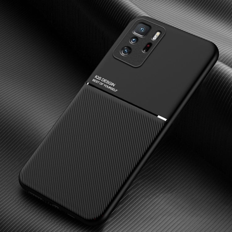 For Xiaomi Redmi Note 10 Pro Classic Tilt Strip Grain Magnetic Shockproof PC + TPU Case