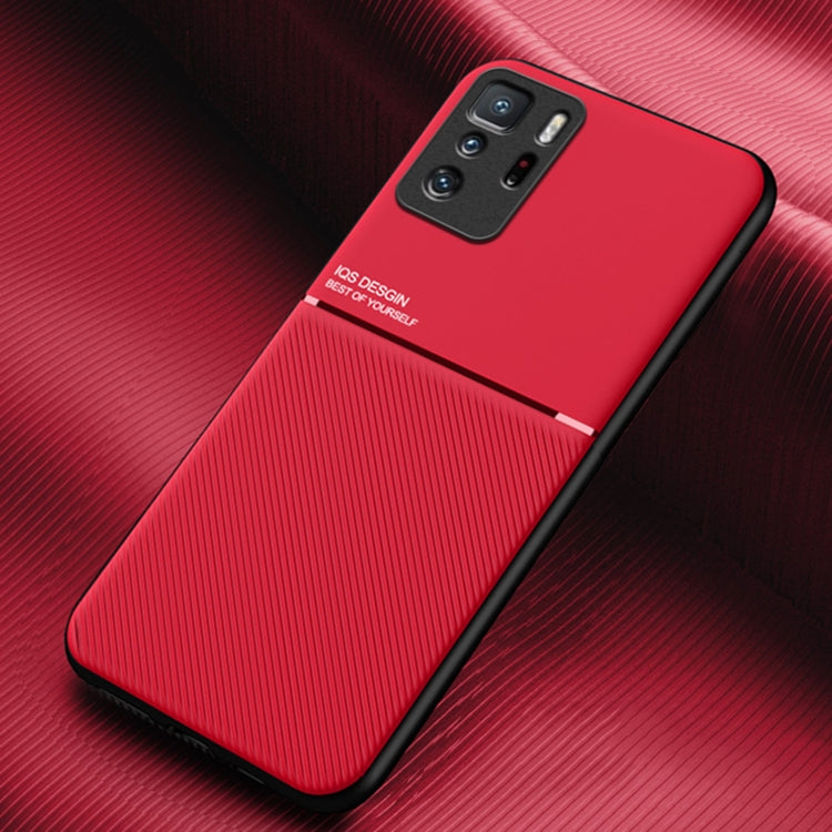 For Xiaomi Redmi Note 10 Pro Classic Tilt Strip Grain Magnetic Shockproof PC + TPU Case
