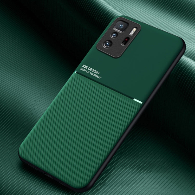For Xiaomi Redmi Note 10 Pro Classic Tilt Strip Grain Magnetic Shockproof PC + TPU Case