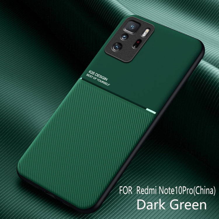 For Xiaomi Redmi Note 10 Pro Classic Tilt Strip Grain Magnetic Shockproof PC + TPU Case