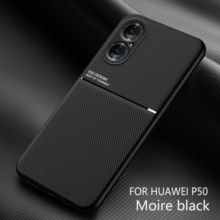 For Huawei P50 Classic Tilt Strip Grain Magnetic Shockproof PC + TPU Case