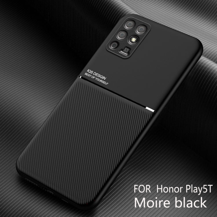 For Honor Play 5T Classic Tilt Strip Grain Magnetic Shockproof PC + TPU Case