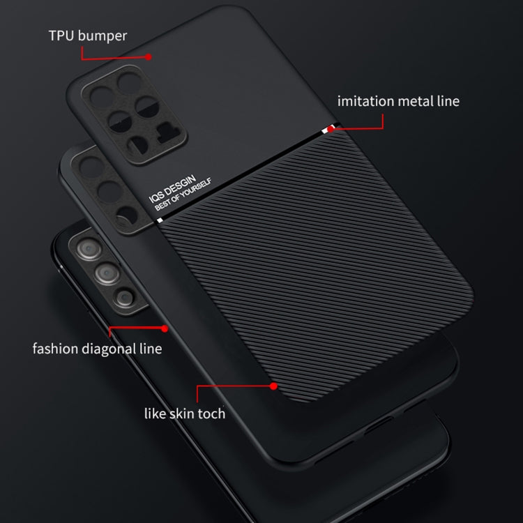 For Honor Play 5T Classic Tilt Strip Grain Magnetic Shockproof PC + TPU Case
