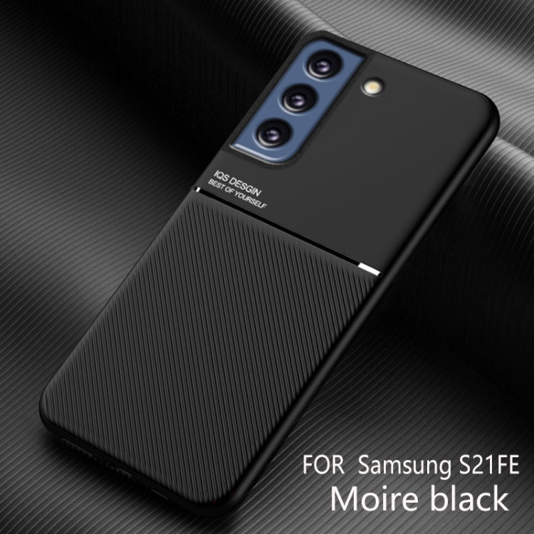 For Samsung Galaxy S21 FE Classic Tilt Strip Grain Magnetic Shockproof PC + TPU Case