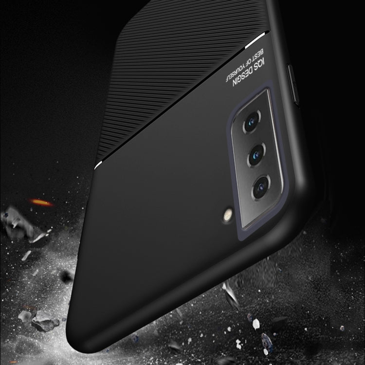 For Samsung Galaxy S21 FE Classic Tilt Strip Grain Magnetic Shockproof PC + TPU Case