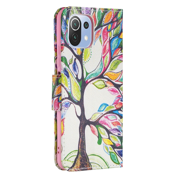 For Xiaomi Mi 11 Lite Colored Drawing Pattern Horizontal Flip Leather Case with Holder & Card Slots & Wallet