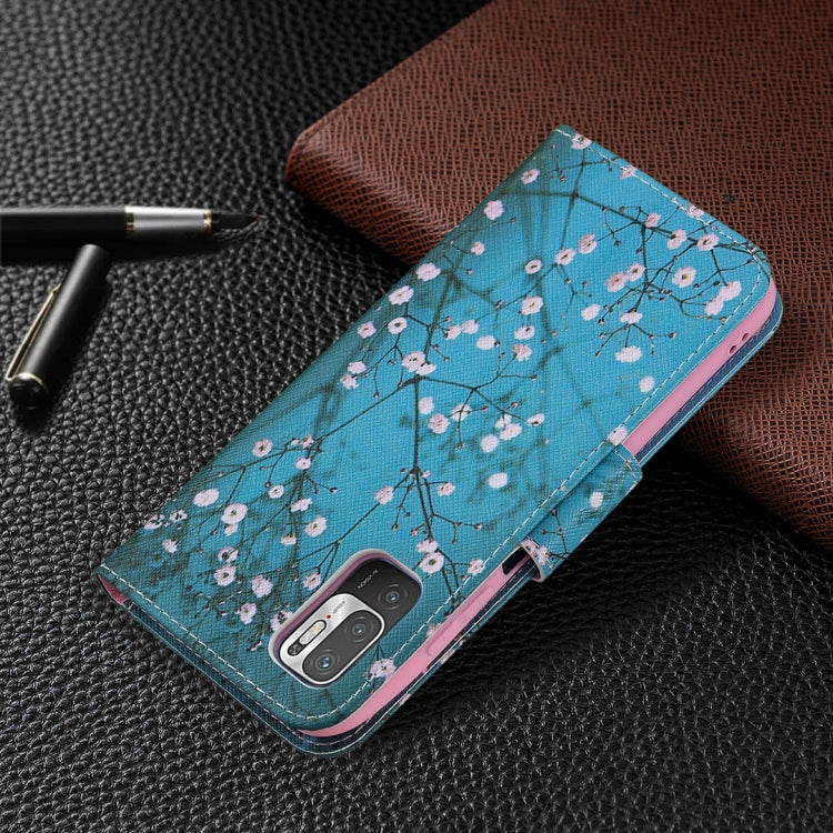 For Xiaomi Poco M3 Pro / Redmi Note 10 5G Colored Drawing Pattern Horizontal Flip Leather Case with Holder & Card Slots & Wallet