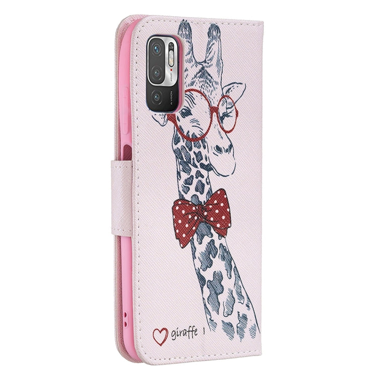 For Xiaomi Poco M3 Pro / Redmi Note 10 5G Colored Drawing Pattern Horizontal Flip Leather Case with Holder & Card Slots & Wallet