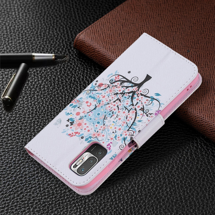 For Xiaomi Poco M3 Pro / Redmi Note 10 5G Colored Drawing Pattern Horizontal Flip Leather Case with Holder & Card Slots & Wallet