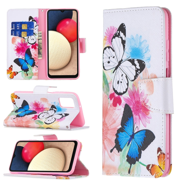 For Samsung Galaxy A03s 164mm Colored Drawing Pattern Horizontal Flip Leather Case with Holder & Card Slots & Wallet
