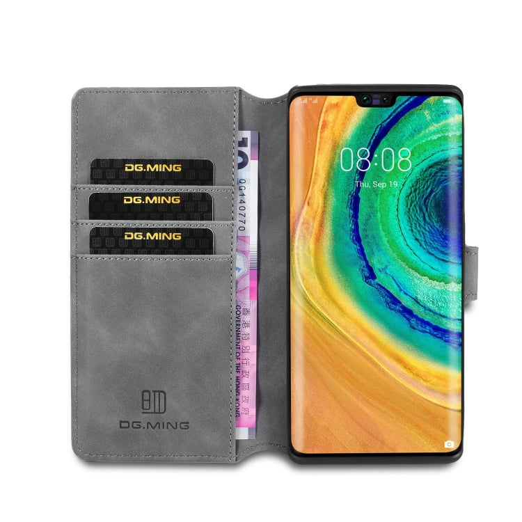 For Huawei Mate 30 Pro DG.MING Retro Oil Side Horizontal Flip Case with Holder & Card Slots & Wallet