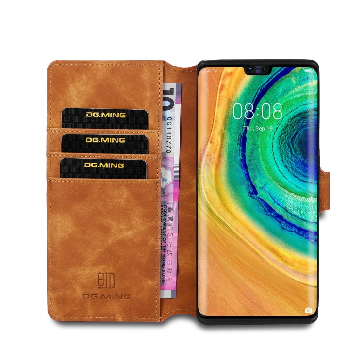 For Huawei Mate 30 Pro DG.MING Retro Oil Side Horizontal Flip Case with Holder & Card Slots & Wallet