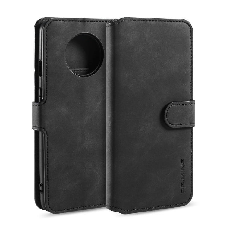 For OnePlus 7T DG.MING Retro Oil Side Horizontal Flip Case with Holder & Card Slots & Wallet