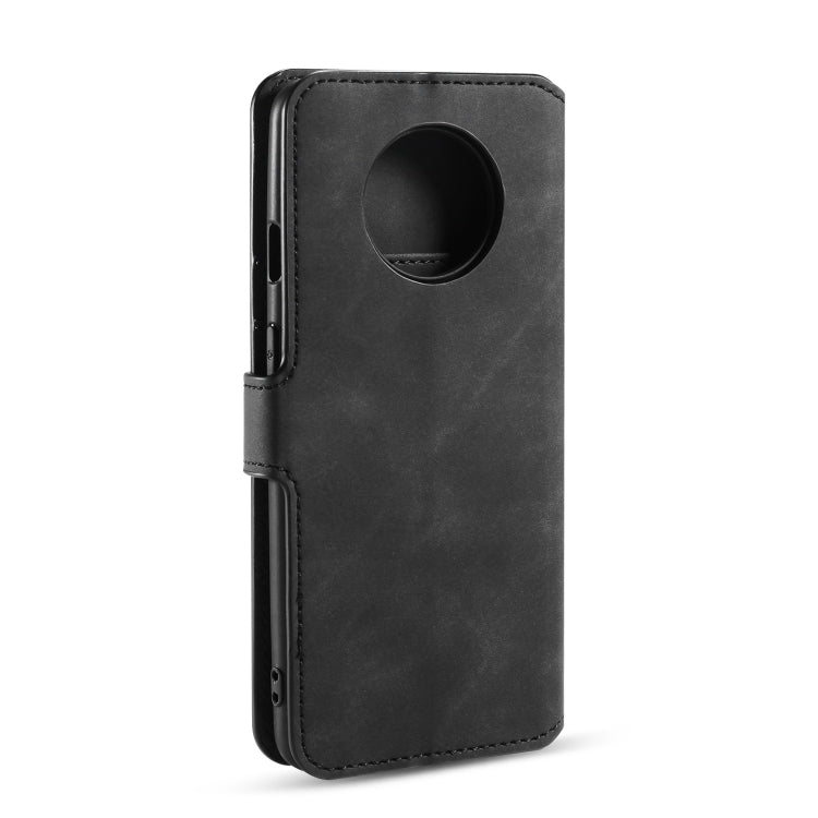 For OnePlus 7T DG.MING Retro Oil Side Horizontal Flip Case with Holder & Card Slots & Wallet