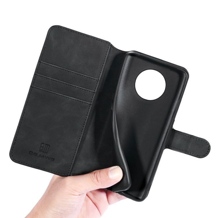For OnePlus 7T DG.MING Retro Oil Side Horizontal Flip Case with Holder & Card Slots & Wallet