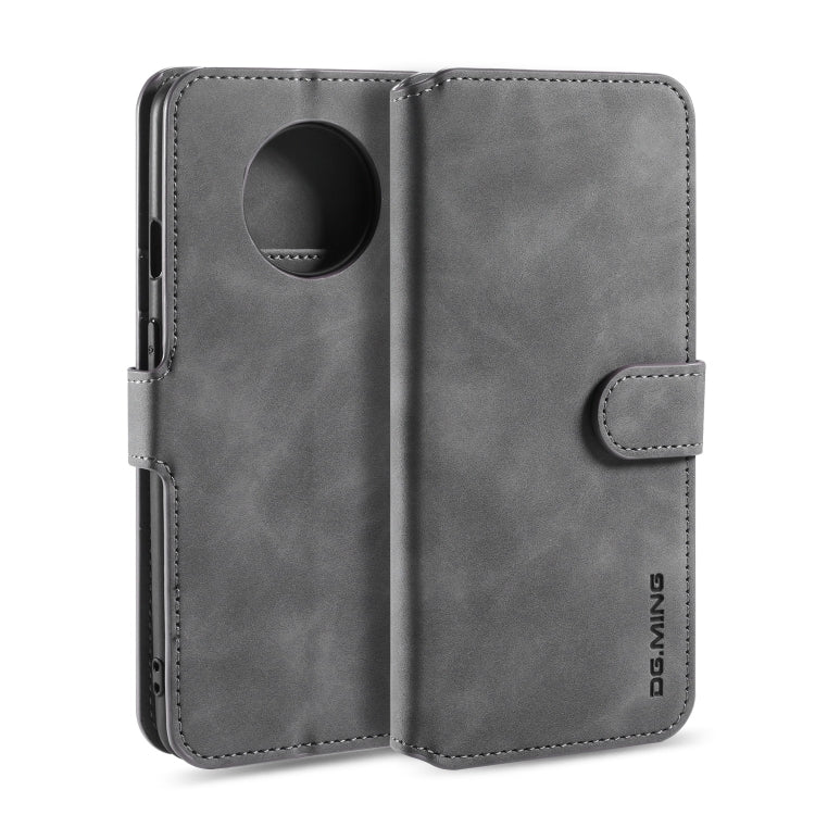 For OnePlus 7T DG.MING Retro Oil Side Horizontal Flip Case with Holder & Card Slots & Wallet