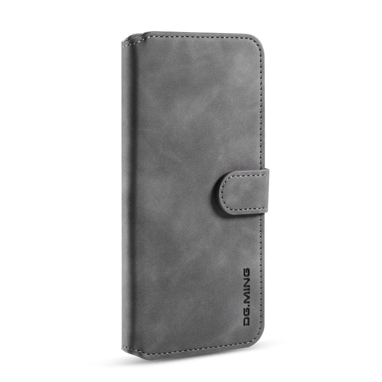 For OnePlus 7T DG.MING Retro Oil Side Horizontal Flip Case with Holder & Card Slots & Wallet
