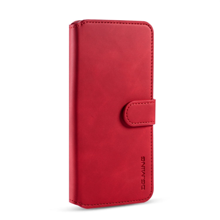 For OnePlus 7T DG.MING Retro Oil Side Horizontal Flip Case with Holder & Card Slots & Wallet