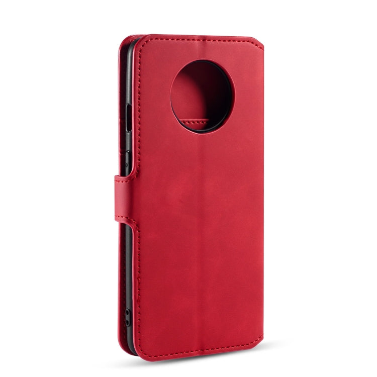For OnePlus 7T DG.MING Retro Oil Side Horizontal Flip Case with Holder & Card Slots & Wallet