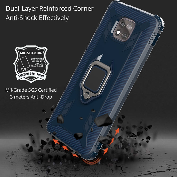 For Motorola Moto G Power 5G 2021 Carbon Fiber Protective Case with 360 Degree Rotating Ring Holder