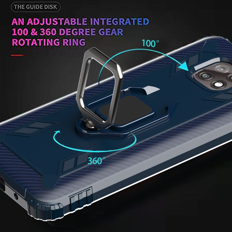 For Motorola Moto G Power 5G 2021 Carbon Fiber Protective Case with 360 Degree Rotating Ring Holder